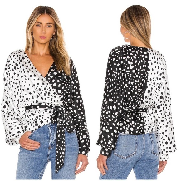 LPA Dolman Wrap Top in Austin Print - Picture 1 of 7